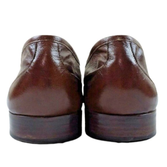 Fratelli Rossetti Estate Loafers Dress Shoe Apron Toe Brown Leather Italy Made - Picture 8 of 12
